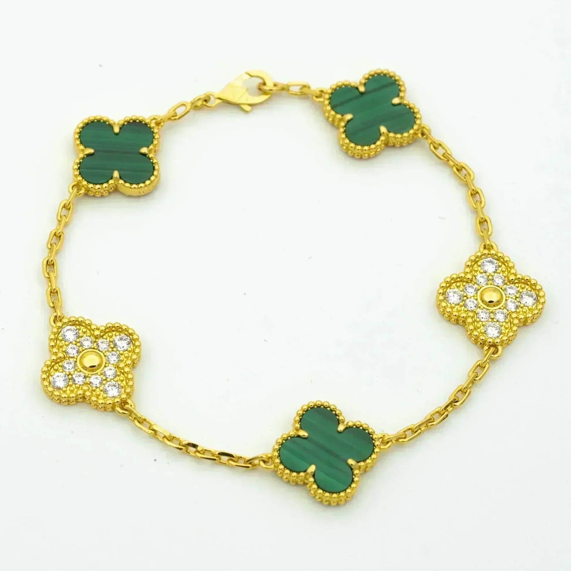 [Lumi]New  CLOVER 5 MOTIF MALACHITE BRACELET COLLECTION