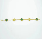 [Lumi jewelry] CLOVER 5 MOTIF MALACHITE BRACELET COLLECTION