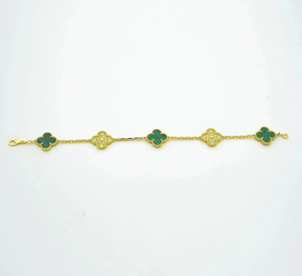 [Lumi]New  CLOVER 5 MOTIF MALACHITE BRACELET COLLECTION