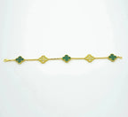 [Lumi]New  CLOVER 5 MOTIF MALACHITE BRACELET COLLECTION