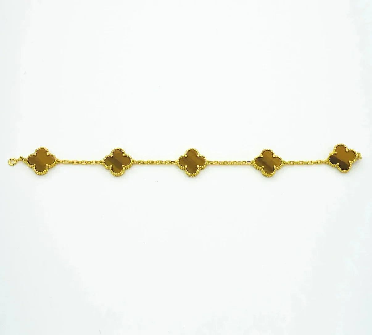 [Lumi jewelry] CLOVER 5 MOTIFS TIGER EYE BRACELET COLLECTION