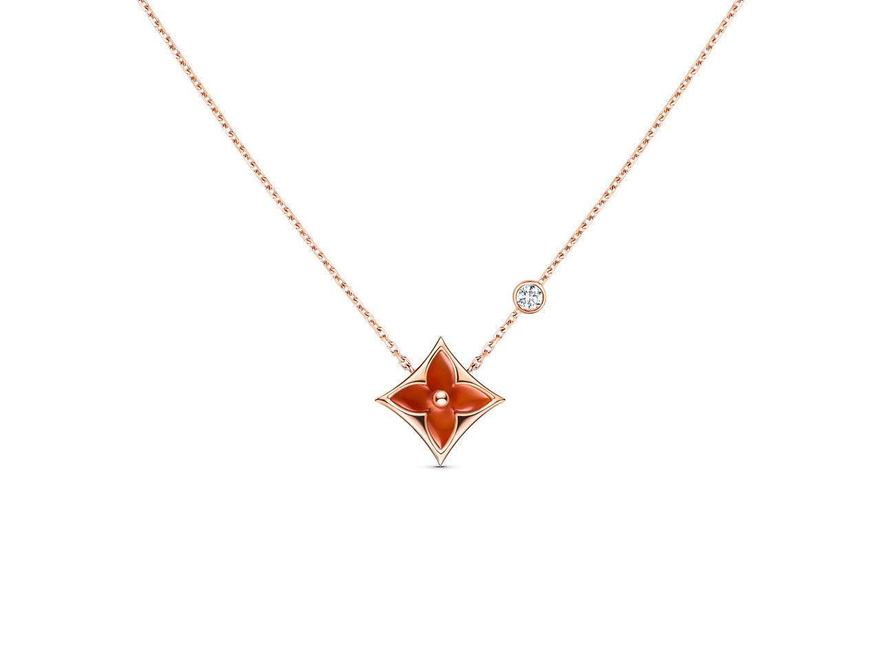 ¡®Lumi¡¯STAR NECKLACE PINK GOLD 1 DIAMOND