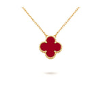 ¡®Lumi¡¯CLOVER 15MM CARNELIAN SINGLE FLOWER NECKLACE