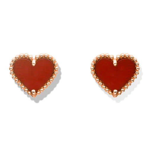 ¡®Lumi¡¯HEART CARNELIAN STUD EARRINGS
