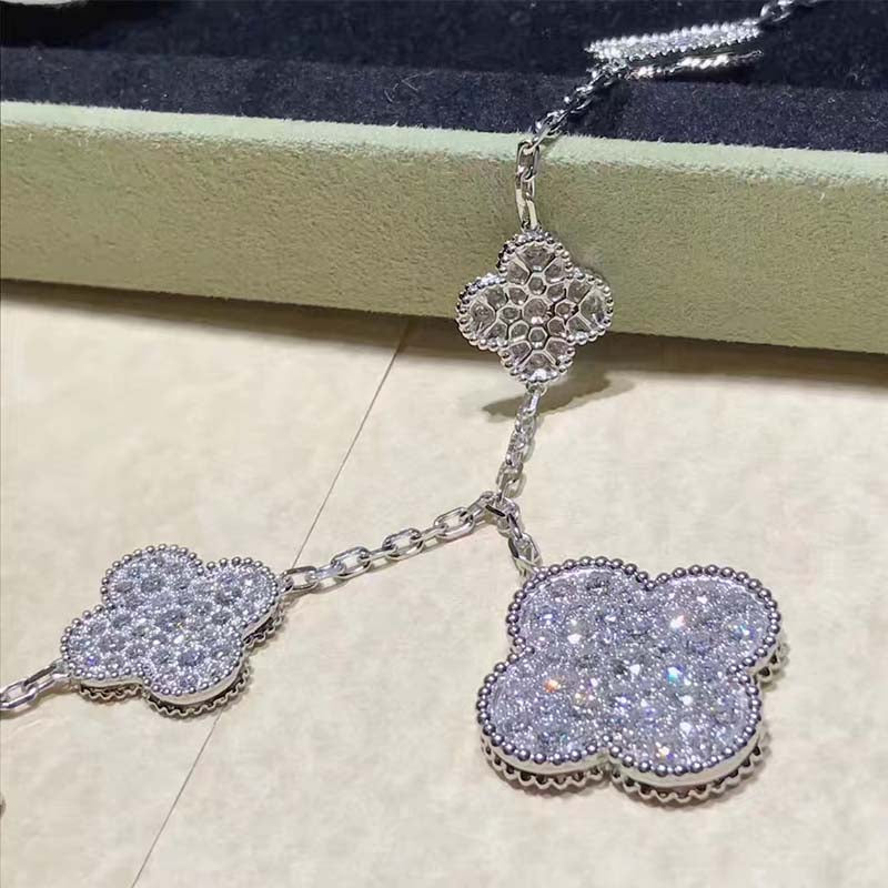 ¡®Lumi¡¯CLOVER 6 MOTIFS SILVER DIAMOND BRACELET