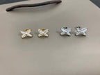 ¡®Lumi¡¯JEUX DE WHITE MOP SILVER DIAMOND EARRINGS