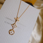 ¡®Lumi¡¯COLOR BLOSSOM LARIAT NECKLACE PINK GOLD WHITE MOTHER PEARL AND DIAMOND