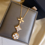 ¡®Lumi¡¯COLOR BLOSSOM LARIAT NECKLACE PINK GOLD WHITE MOTHER PEARL AND DIAMOND
