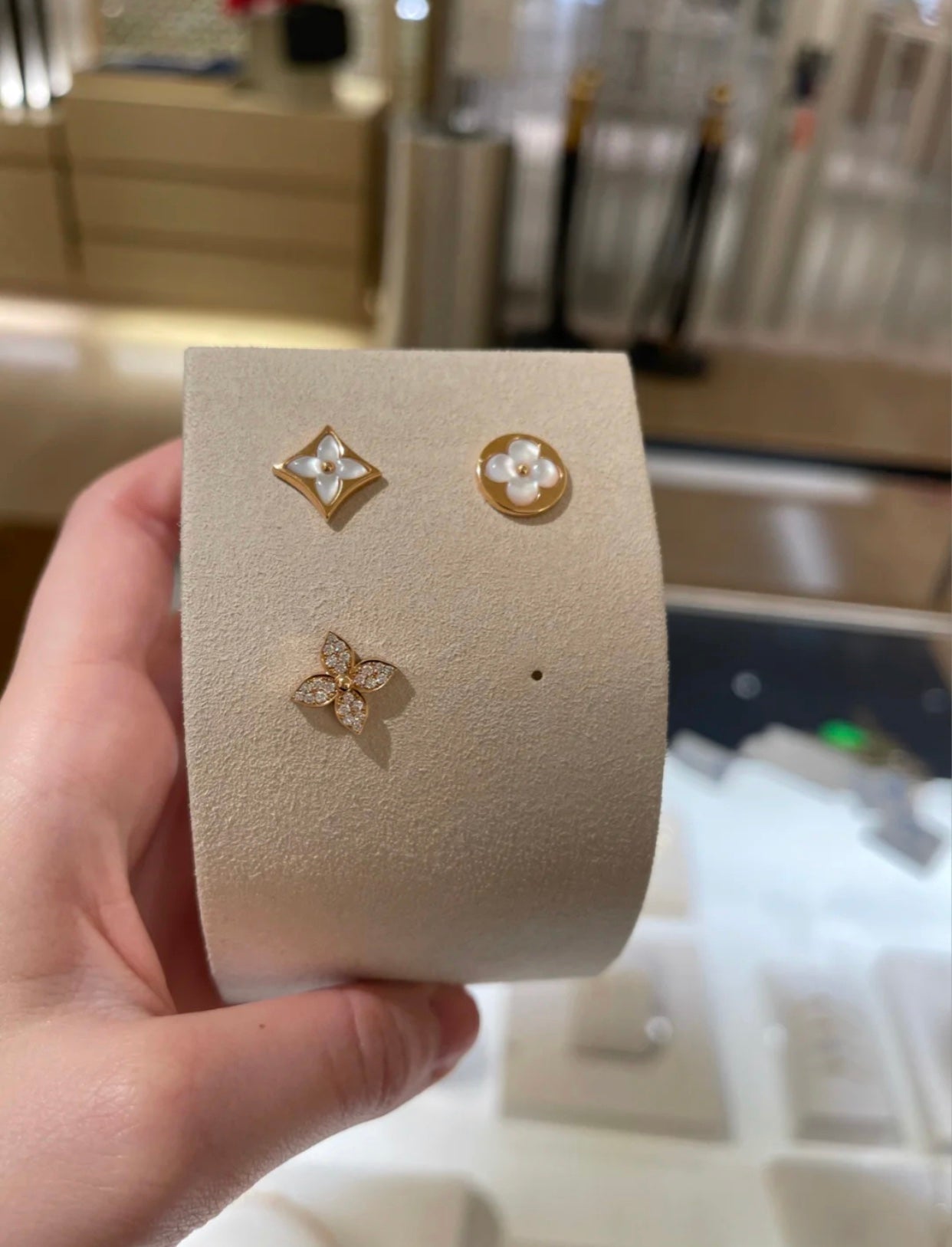 ¡®Lumi¡¯STAR BLOSSOM STUD EARRINGS PINK GOLD DIAMONDS