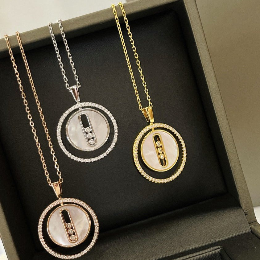 [Imperial Jewelrys]ラッキー ムーブ MM ホワイトマザーオブパール ダイヤモンド ネックレス