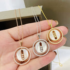 [Imperial Jewelrys]ラッキー ムーブ MM ホワイトマザーオブパール ダイヤモンド ネックレス