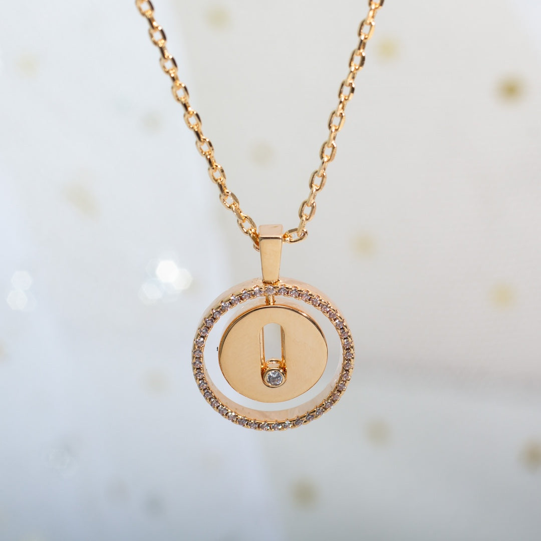 [Imperial Jewelrys]LUCKY MOVE PM NECKLACE PINK GOLD DIAMOND