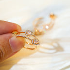 [Imperial Jewelrys]CREOLES MY TWIN 2 RANGS SILVER DIAMOND EARRINGS