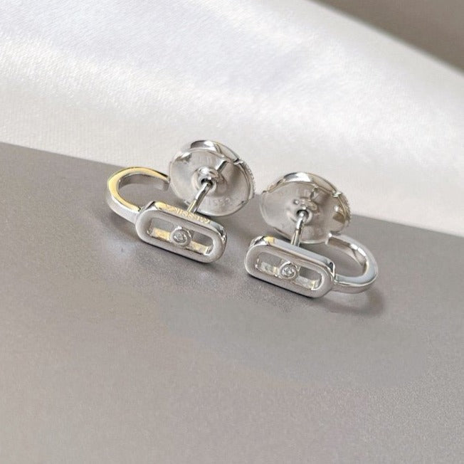 [Imperial Jewelrys]CREOLES MOVE UNO MINI 1 DIAMOND EARRINGS