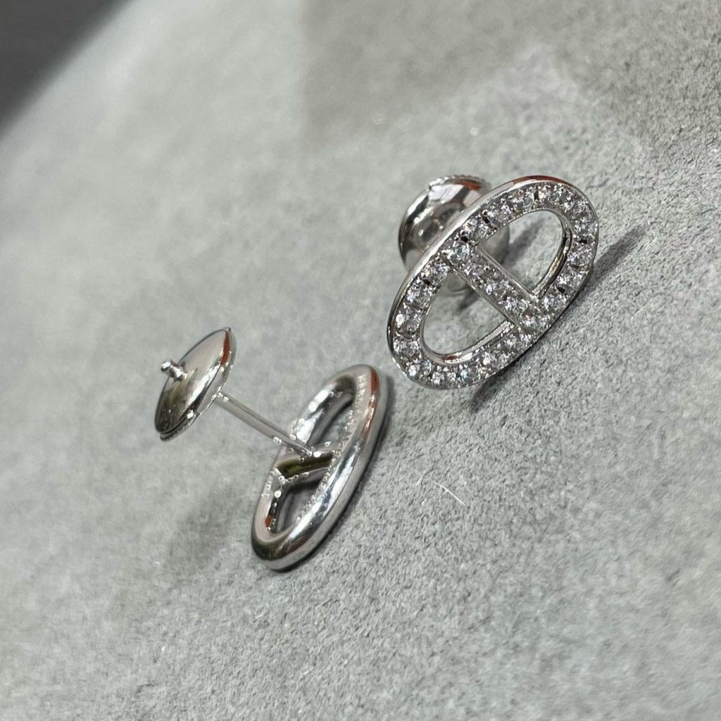 ¡®Lumi¡¯HM FULL DIAMOND PIG NOSE STUD EARRINGS