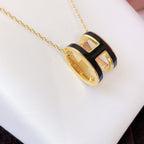 ¡®Lumi¡¯HM CLIC BLACK ENAMEL GOLD NECKLACE