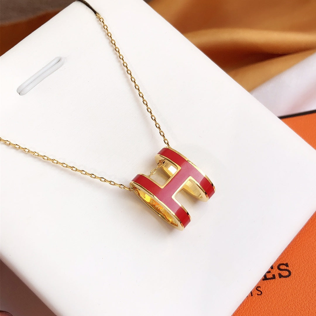 ¡®Lumi¡¯HM CLIC RED ENAMEL GOLD NECKLACE