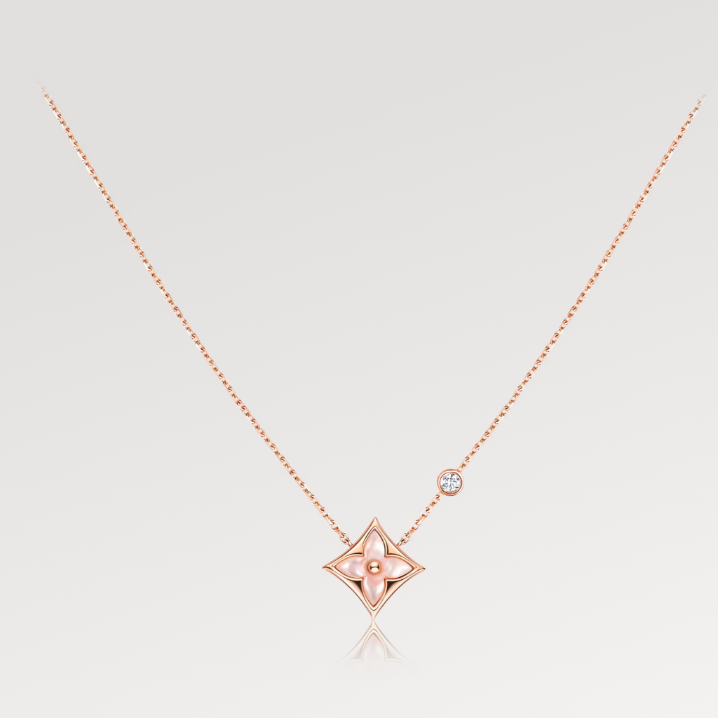 ¡®Lumi¡¯STAR PINK MOP 1 DIAMOND PINK GOLD NECKLACE