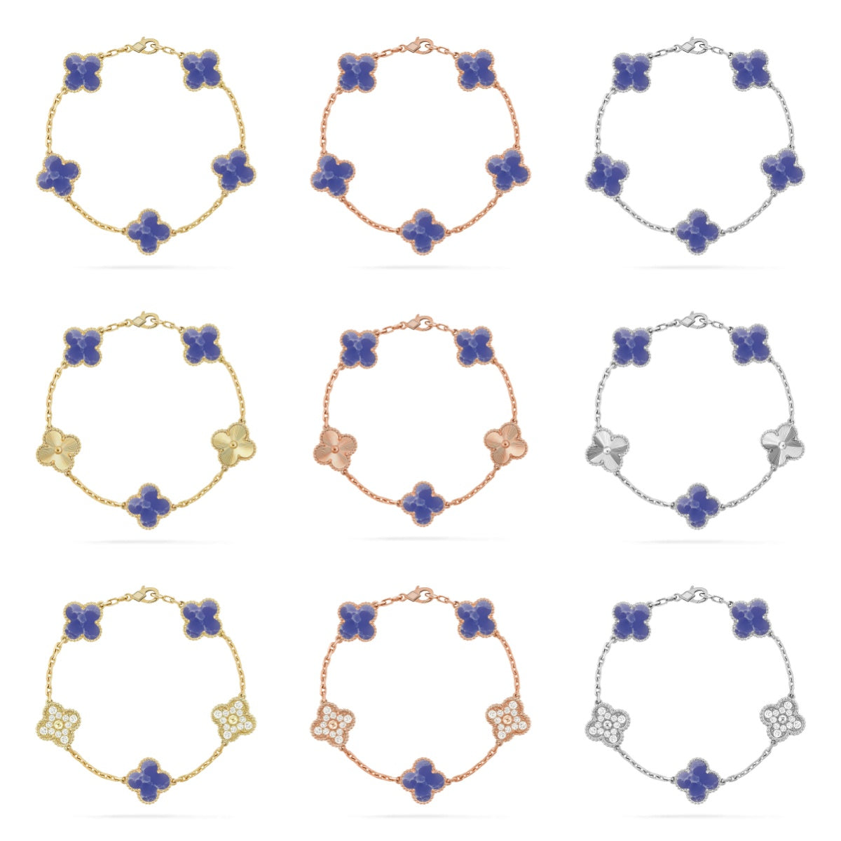 [Lumi jewelry]CLOVER 5 MOTIF BLUE VEINS BRACELET COLLECTION