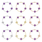 [Lumi jewelry]CLOVER 5 MOTIF LIGHT PURPLE BRACELET COLLECTION