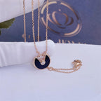 ¡®Lumi¡¯AMULETTE ROSE GOLD ONYX NECKLACE