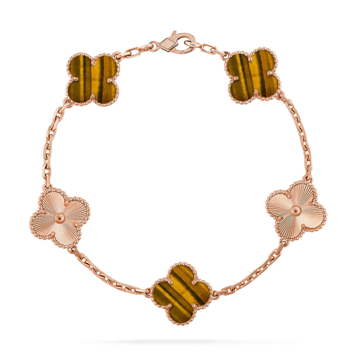 [Lumi jewelry] CLOVER 5 MOTIFS TIGER EYE BRACELET COLLECTION