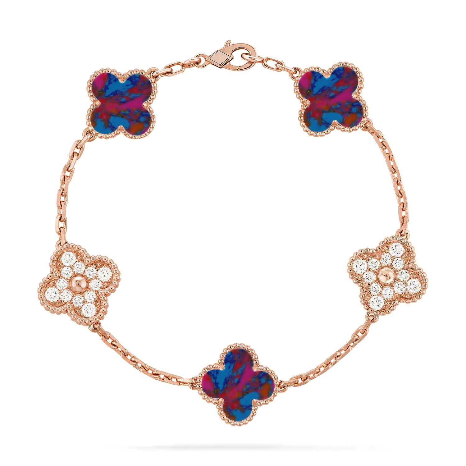 [Lumi]New CLOVER 5 MOTIF COLOR GEMSTONES BRACELET COLLECTION