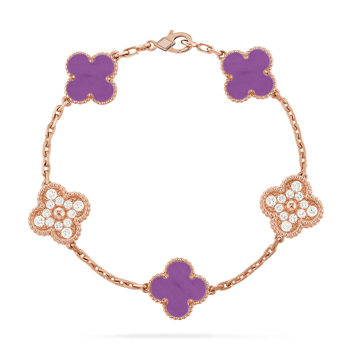 [Lumi jewelry] CLOVER 5 MOTIF VIOLET BRACELET COLLECTION