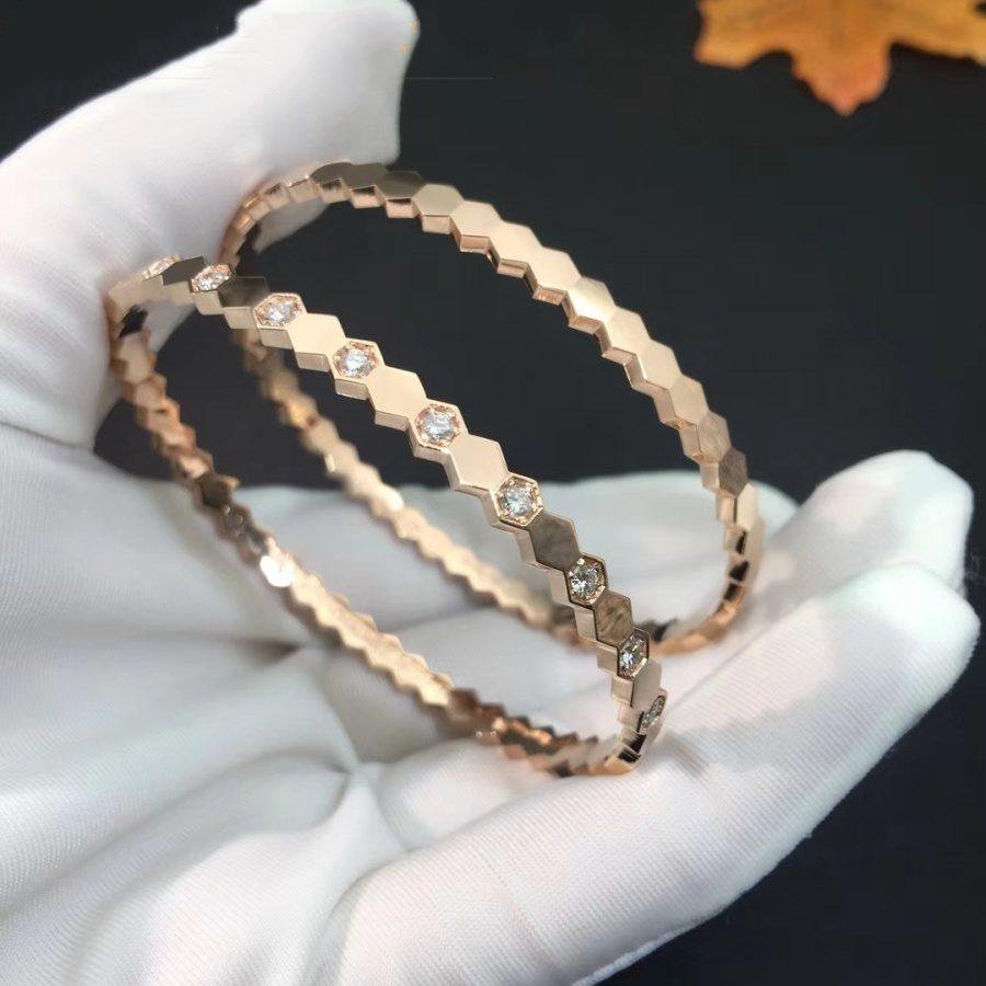 ¡®Lumi¡¯BEE LOVE PINK GOLD DIAMOND BRACELET