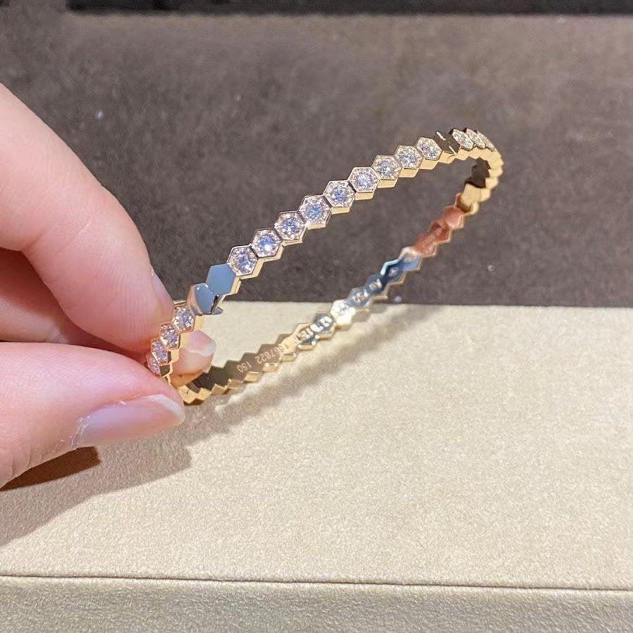 ¡®Lumi¡¯BEE LOVE GOLD BRACELET FULL DIAMOND
