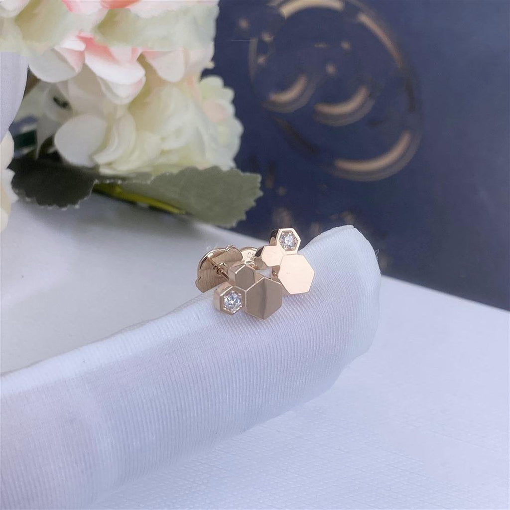 ¡®Lumi¡¯BEE LOVE PINK GOLD DIAMOND EARRINGS