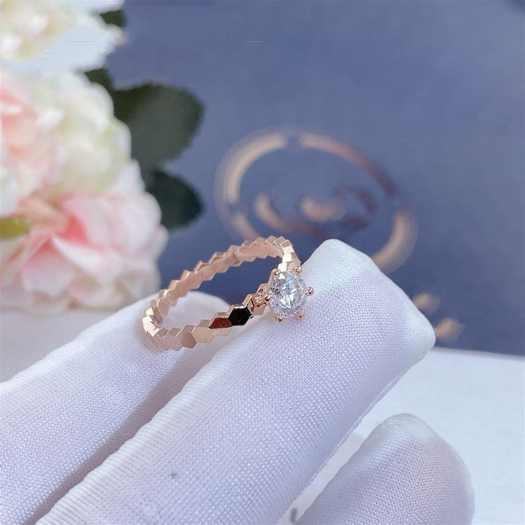 ¡®Lumi¡¯BEE LOVE RING PINK GOLD 1 DIAMOND