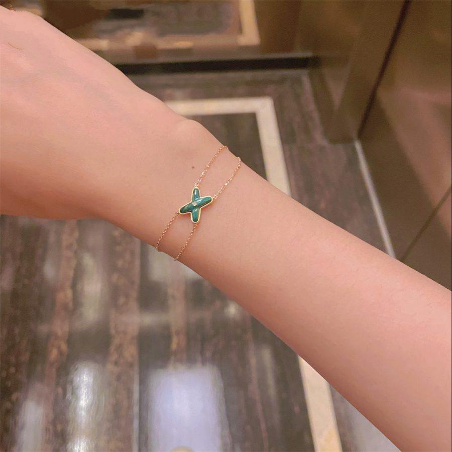 ¡®Lumi¡¯JEUX BRACELET MALACHITE PINK GOLD 1 DIAMOND
