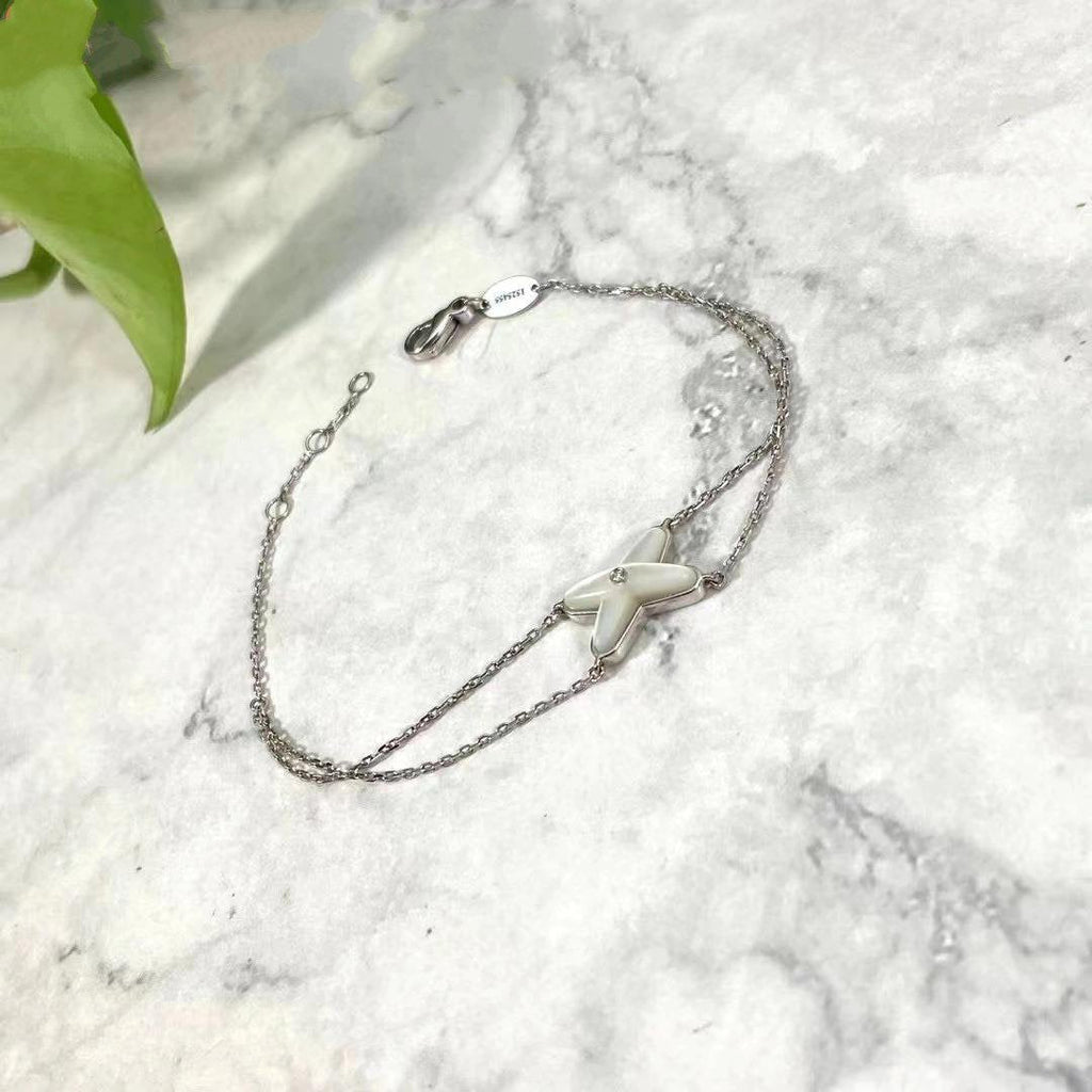 ¡®Lumi¡¯JEUX BRACELET WHITE MOP SILVER 1 DIAMOND
