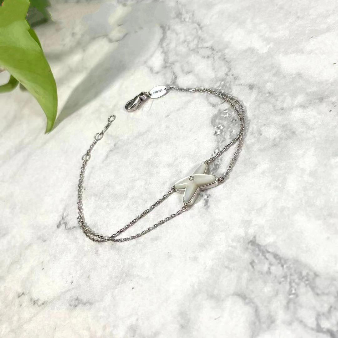 ¡®Lumi¡¯JEUX BRACELET WHITE MOP SILVER 1 DIAMOND