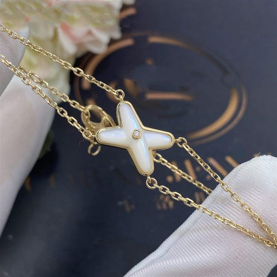 ¡®Lumi¡¯JEUX BRACELET WHITE MOP GOLD 1 DIAMOND