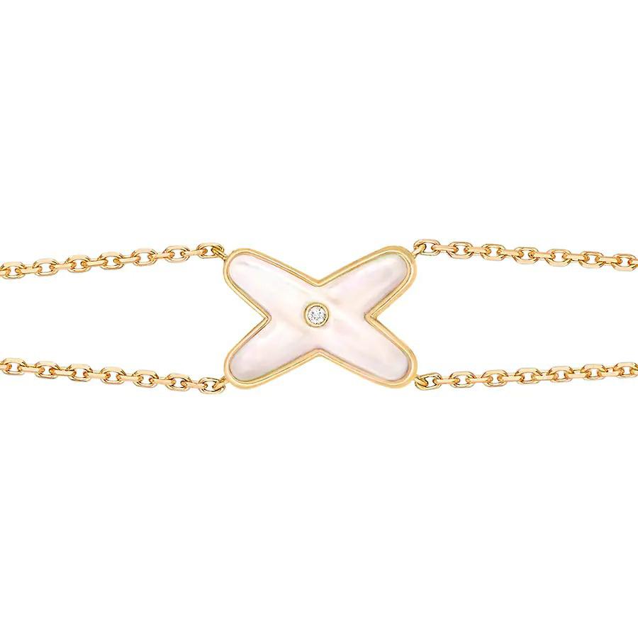 ¡®Lumi¡¯JEUX BRACELET WHITE MOP GOLD 1 DIAMOND