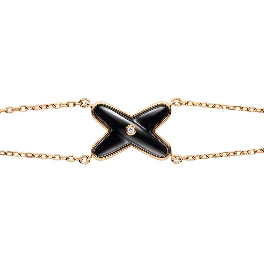 ¡®Lumi¡¯JEUX BRACELET ONYX PINK GOLD 1 DIAMOND