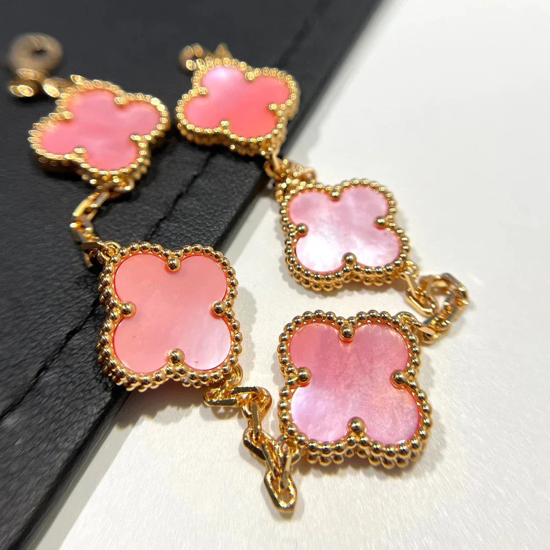 [Lumi jewelry] CLOVER 5 MOTIFS  PINK MOP BRACELET COLLECTION