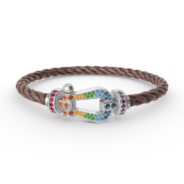 ¡®Lumi¡¯FORC LARGE HORSESHOE  COLORED DIAMOND BRACELET SILVER