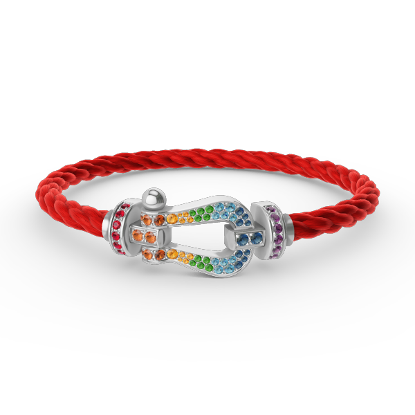 ¡®Lumi¡¯FORC LARGE HORSESHOE  COLORED DIAMOND BRACELET SILVER