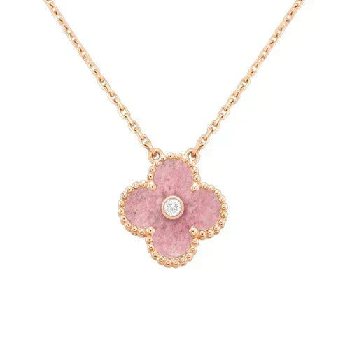 ¡®Lumi¡¯CLOVER 15MM DIAMOND RHODONITE NECKLACE