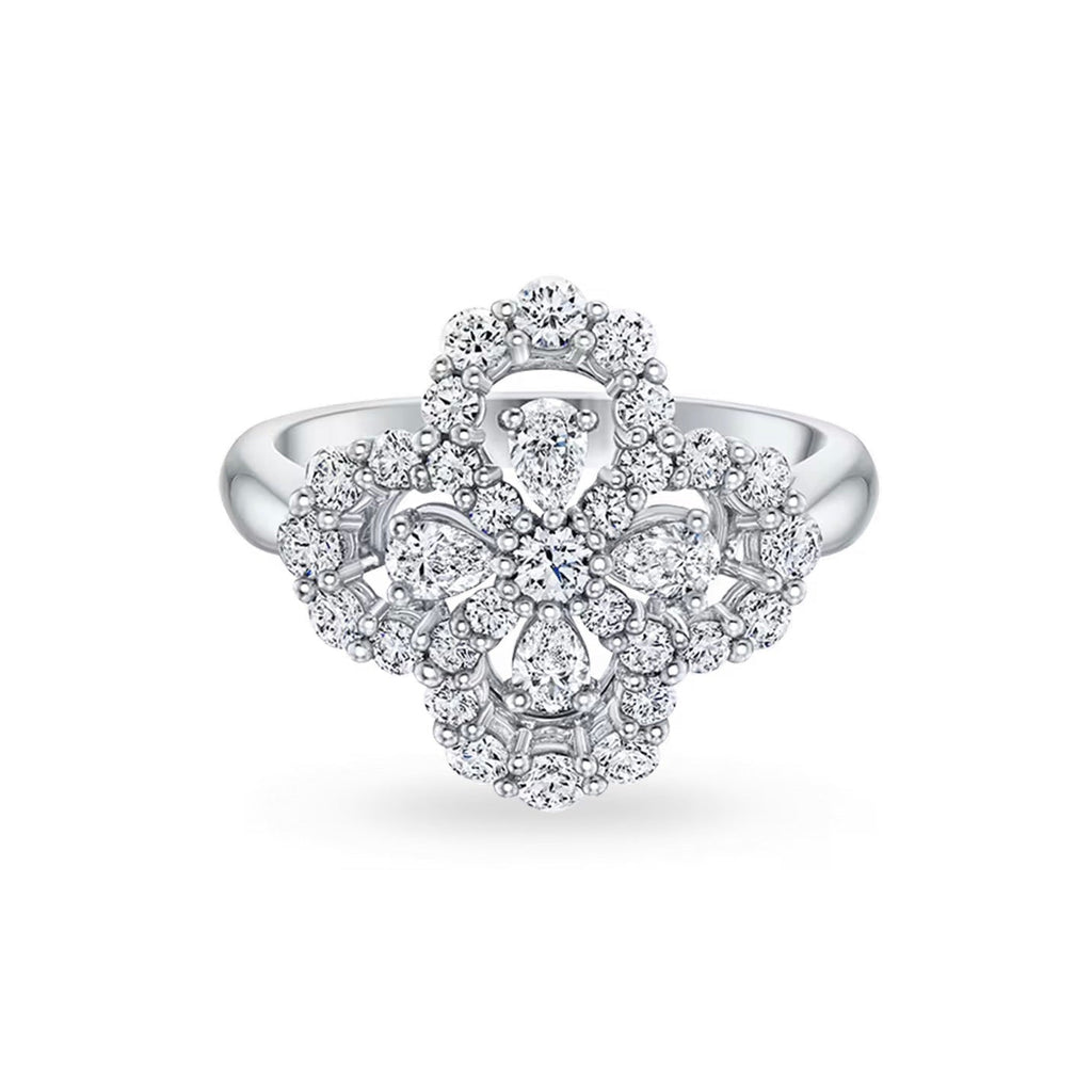 ¡®Lumi¡¯LOOP RING FULL MOTIF DIAMOND 16MM SILVE