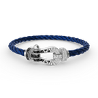 ¡®Lumi¡¯FORCE LARGE HORSESHOE BLACK WHITE DIAMOND BRACELET SILVER