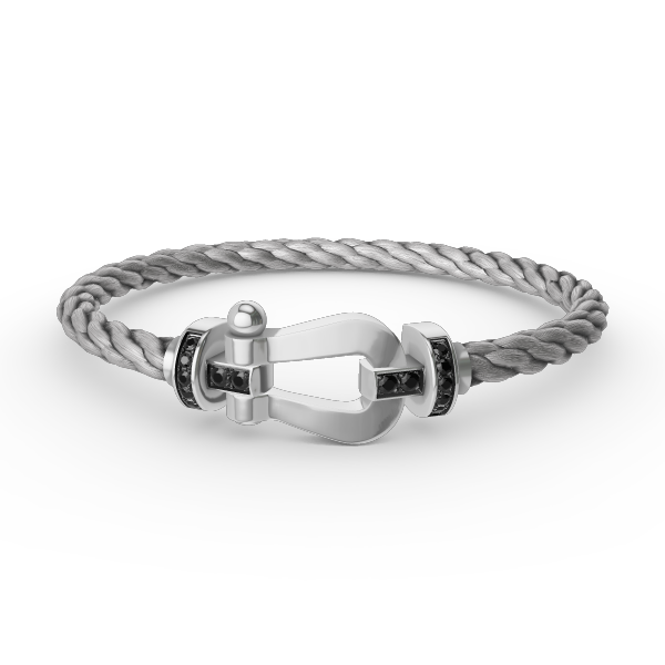 ¡®Lumi¡¯FORCE LARGE HORSESHOE BLACK DIAMOND BRACELET SILVER