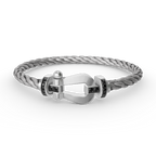 ¡®Lumi¡¯FORCE LARGE HORSESHOE BLACK DIAMOND BRACELET SILVER