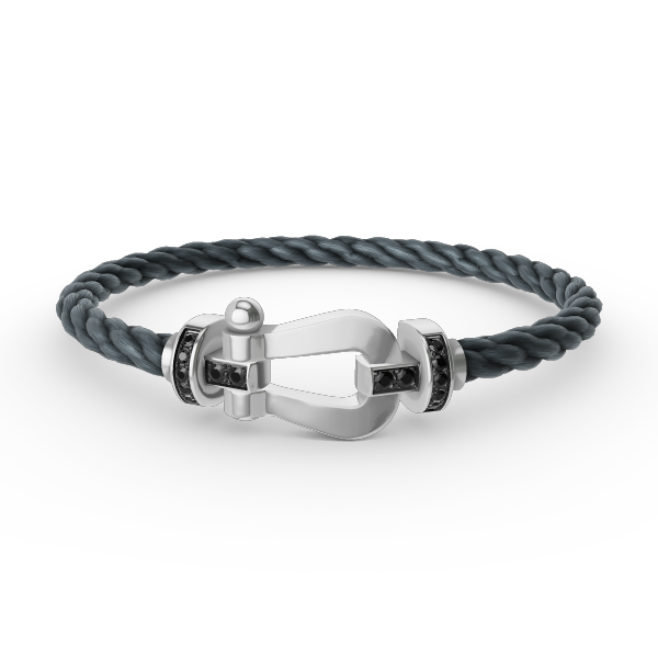 ¡®Lumi¡¯FORCE LARGE HORSESHOE BLACK DIAMOND BRACELET SILVER