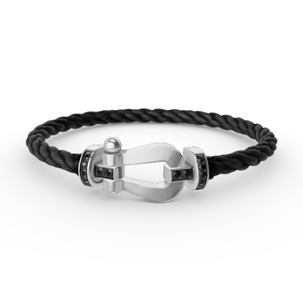 ¡®Lumi¡¯FORCE LARGE HORSESHOE BLACK DIAMOND BRACELET SILVER