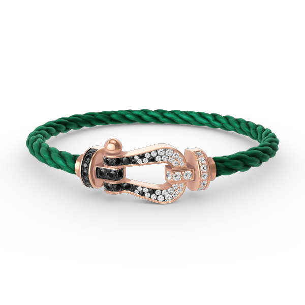 ¡®Lumi¡¯FORCE LARGE HORSESHOE BLACK WHITE DIAMOND BRACELET ROSE GOLD