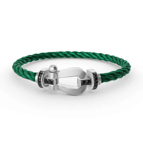 ¡®Lumi¡¯FORCE LARGE HORSESHOE BLACK DIAMOND BRACELET SILVER